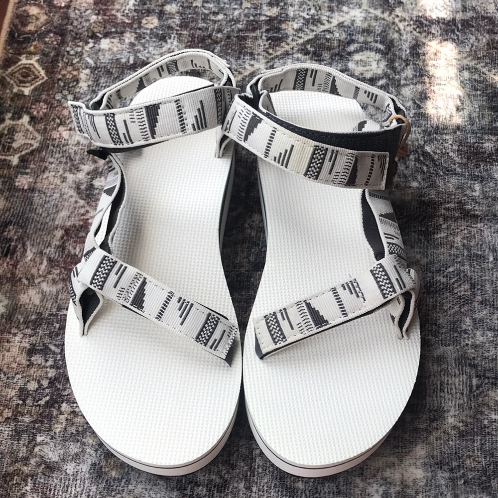 Stylish White Patterned Teva Women's Sandals